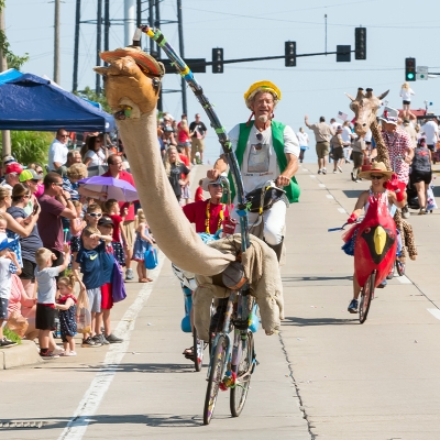 Fun, silly floats and participants are a frequent highlight of the July 4th parade.